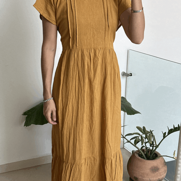 Vestido Orquidea Mostaza